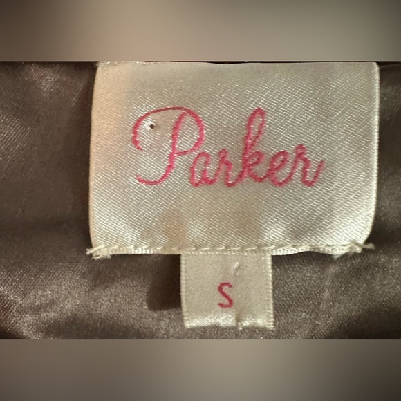 Parker Metallic Bronze & Rose Gold Sequin High Neck Silk Slip Shift Dress - Picture 4 of 8